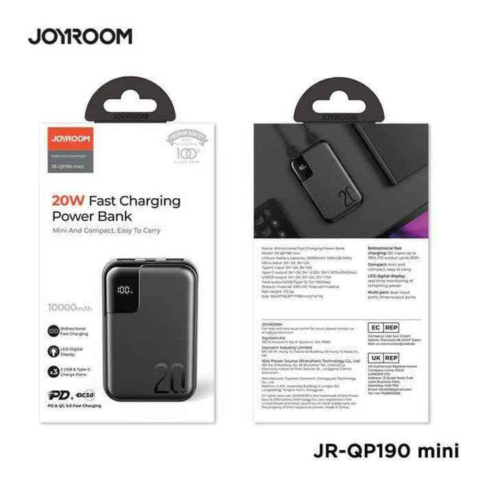 Joyroom JR-QP190 Mini 10000mah 20W Fast Charging Power Bank
